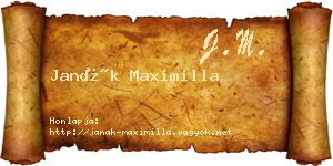 Janák Maximilla névjegykártya